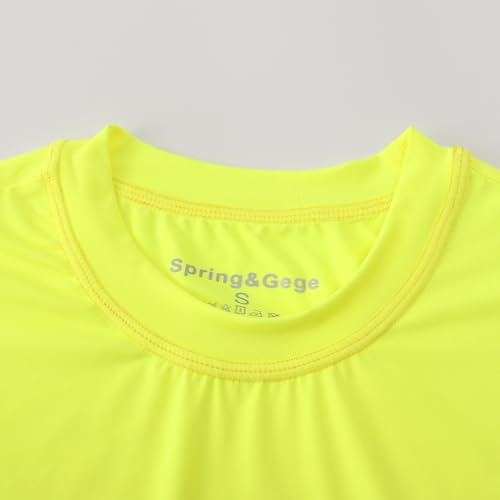 Spring&Gege Boys and Girls UPF 50+ Quick Dry Short Sleeve Neon T Shirts Kids Rash Guard Athletic Workout Tees4