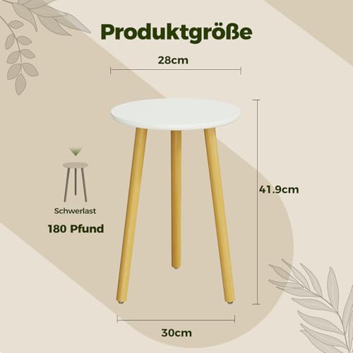 Bamworld Blumenständer Hoch – Moderner Beistelltisch & Pflanzenständer aus Holz, Rundes Design für Wohnzimmer & Balkon Deko