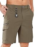 NORTHYARD Men's Cargo Hiking Shorts 9' Lightweight Outdoor Tactical Work Camping Sport Golf Casual Travel Fishing Multipocket DARKKHAKI 2XL