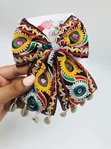 Navratri Exclusive Hair Accessories – Colorful Bow Hair Clip with Vibrant Threadwork and Elegant Pearl Detail for Dandiya Nights – Chic Hair Decor for Women (B0DHXS1RLP) Amazon Price History, Amazon Price Tracker
