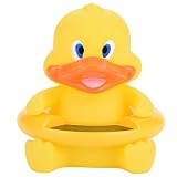Termómetro de baño para bebés, termómetro de temperatura del agua para bebés, PC flotante + bañera de resina para bebés(Yellow duck)