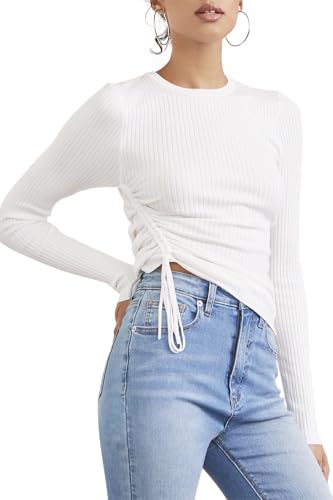 Forever 21 Women's Ribbed Ruched Drawstring Sweater