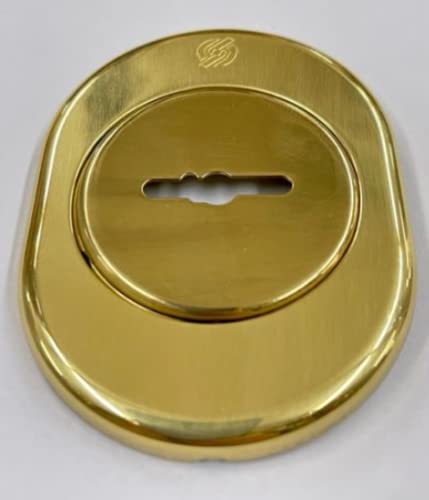 Bocchetta Rosetta Quadra Per Porta Blindata - Piastrina Per Cilindro Europeo In Ottone Lucido - Foto 3