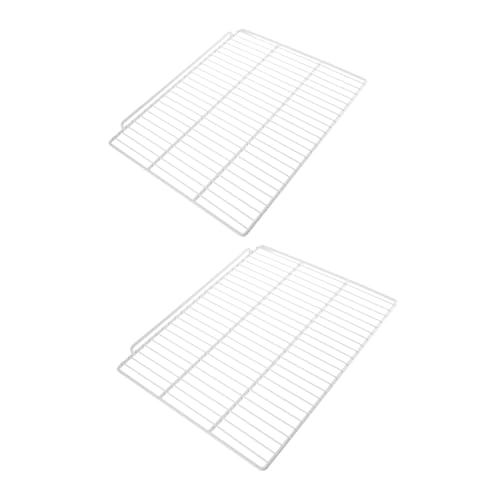 Mikikit 2 piezas Estantes para Frigorífico Metálicos Ventilados Unidades Separadores Horizontales Ajustables para Congelador y Nevera Rejillas Resistentes para Maximizar Espacio y