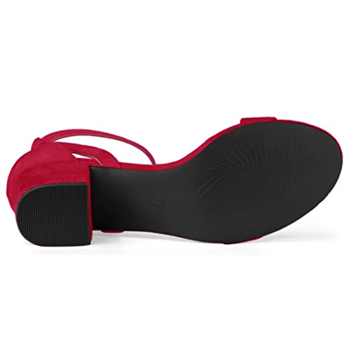Sandales rouge à talon bas Allegra K en taille 41 EU avec sangle cheville - 5