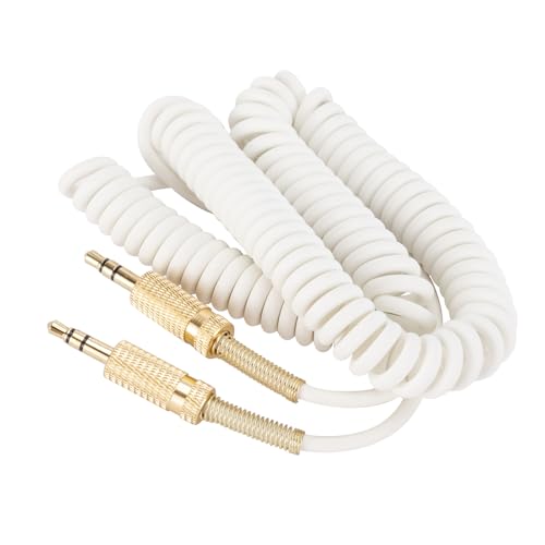Cable de audio Jack 3.5mm macho a macho 2 pies blanco miniatura 4
