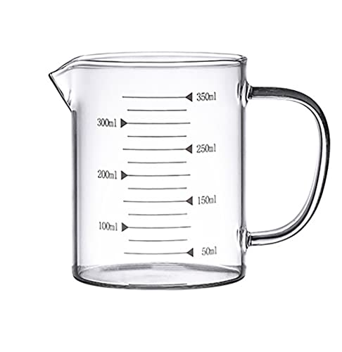 耐熱 計量カップ 350/500/1000ml 食洗機対応 メジャーカップ 計量カップ 250ml 耐熱ガラス オーブン対応 電子レンジ対応 食洗機対応 冷凍庫対応 450ml計量カップ エスプレッソショットグラス メートルグラス (H350ml)