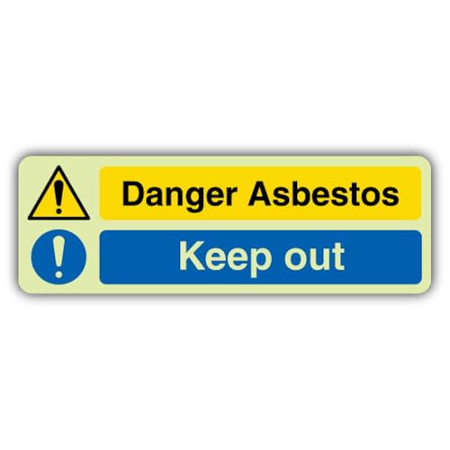 Panneau danger amiante phosphorescent V Safety 600x200mm en vinyle