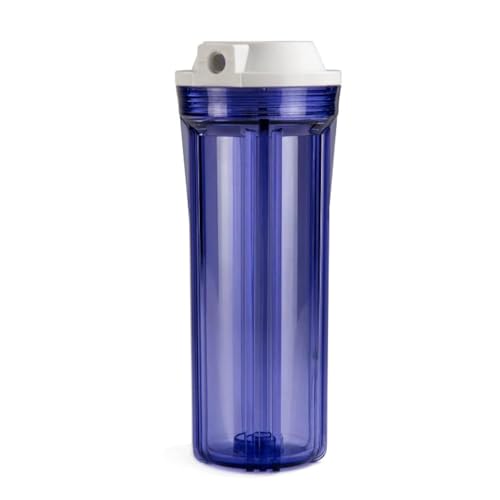 iSpring 1/4'' Carcasa de Filtro de Agua Transparente para Sistema de Ósmosis Inversa, Filtros de 2.5 Pulgadas x 10 Pulgadas, HC12