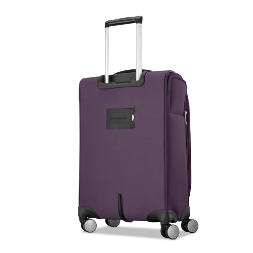 Image of Samsonite Carry-On Soft-Sided Expandable 21-Inch Element Suitcase: Airline Approved for Most Major Airlines, Durable, 360 Spinner Wheels, Adjustable Handle, 2 Front & Side Pocket- Purple