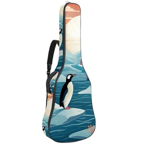 Housse de guitare pour cours de musique et répétitions motif pingouin