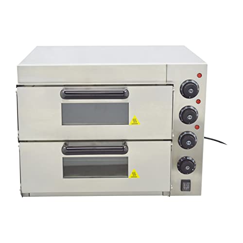 LGXEnzhuo Commercial Double-Deck Oven 3KW Electric Kitchen Bakery Equipment 16 inches Pizza Baking Oven 50?-350?(122?-572?) Independent Temperature Control 220V
