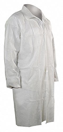 Disp Lab Coat, PP, White, 3XL, PK25