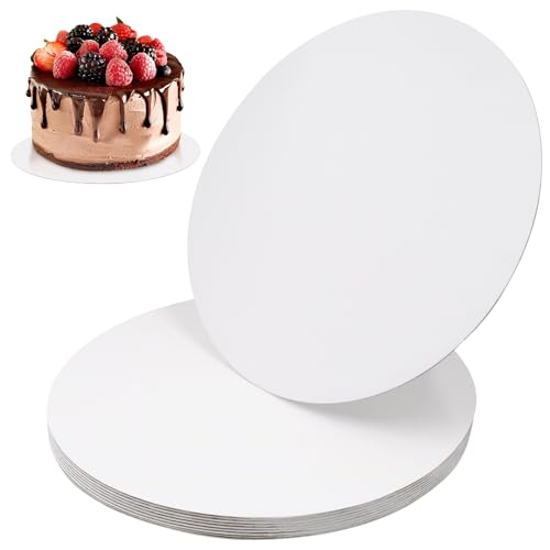 10 unidades base para bolos, base redonda de cartão, disco base Cake Boards, para bolos reutilizável para casamentos, aniversários e festas, 30 cm (Bianco)