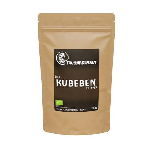 Kubeben Pfeffer BIO (100g) [Ganze Körner für Ihre Pfeffermühle] Tausendkraut