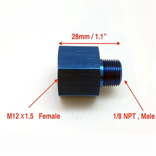 Adaptador M12x1.5 hembra de aluminio macizo para sensor de presión NPT 4