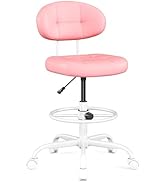 Misolant Cadeira de desenho, cadeira de escritório alta sem braços com anel de apoio para os pés para mesa em pé, pequena...