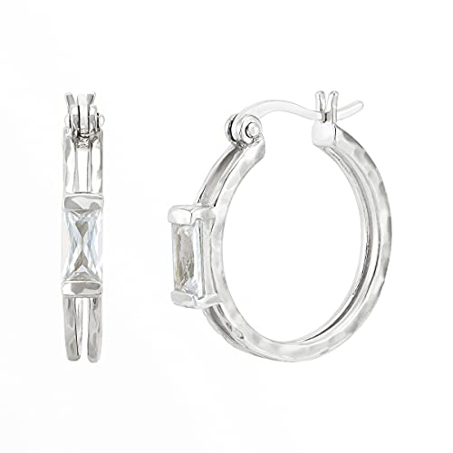 Silpada  Baguette Stack  Hoop Earrings in Sterling Silver