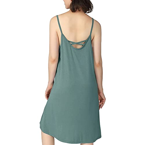 Image of Lu's Chic Women's Nightgown Cami Cotton Sleepwear Plus Size Sleeveless Loungewear