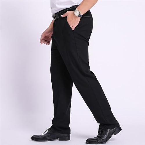 Men's Plus Size Stretch Straight Fit Dress Pants Classic Fit Flat Front Slacks Iron Free Expandable Waist Casual Pant4