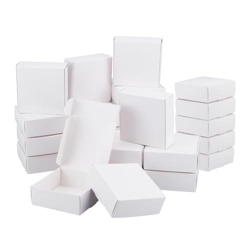 Boîtes en carton 9.5x9.5x3.5cm faciles à assembler pour conditionnement de bijoux