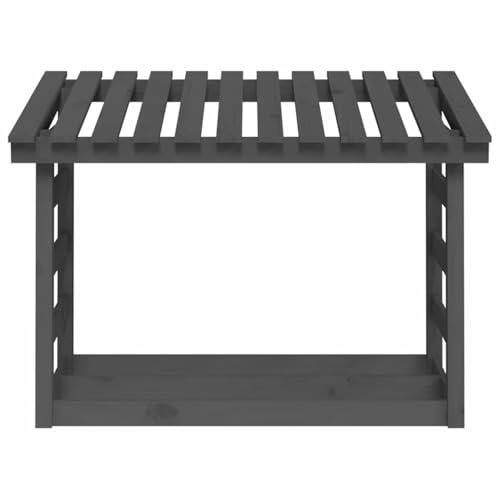Râtelier à bûches extérieur intérieur en métal ventilé gris