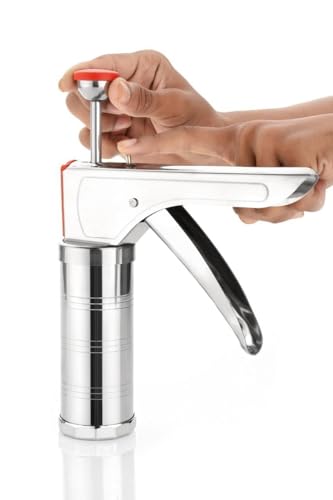Image of ALLWIN Stainless Steel Idiyappam Maker Machine with 15 Jali Plates Multipurpose Kitchen Press for Murukku Chakli Sev Noodles Namkeen Snack Maker Heavy Duty Hand Press Tool for Home Kitchen Use