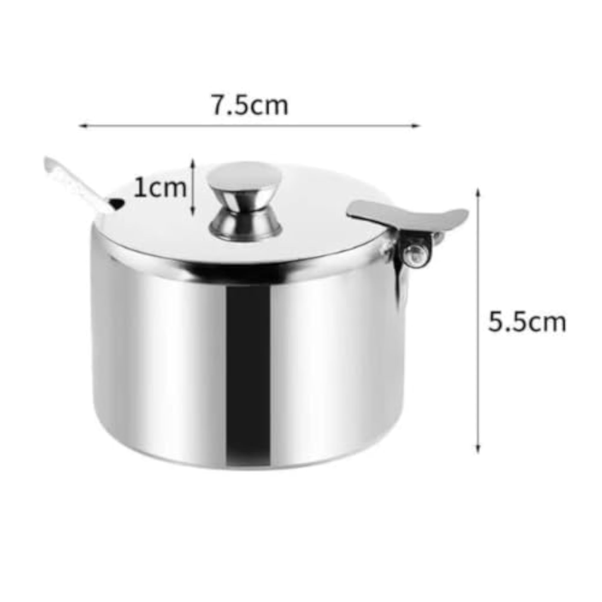 Stainless Steel Condiment Container with Lid, Hinged Seasoning