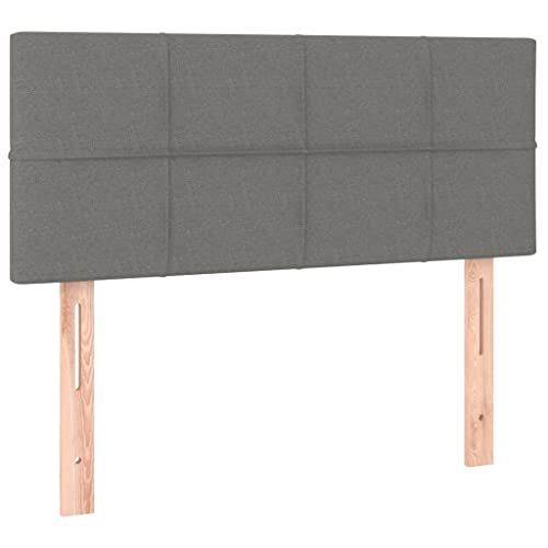 vidaXL Kopfteil, Bettkopfteil mit Holzbeinen, Höhenverstellbar Polsterkopfteil für Bett, Betthaupt Bettzubehör Schlafzimmer, Dunkelgrau 90x5x78/88cm Stoff