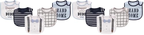 Image of Little Treasure Unisex Baby Cotton Bibs, Dapper Bow Tie, One Size (Pack of 2)