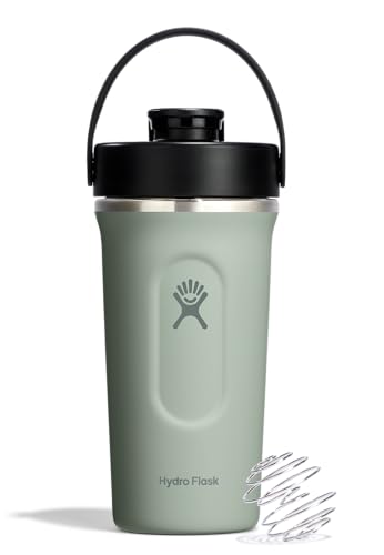 Image of Hydro Flask Shaker Bottle - Insulated Stainless Steel Gym Bottle for Pre Workout & Protein 24 Oz Agave Green