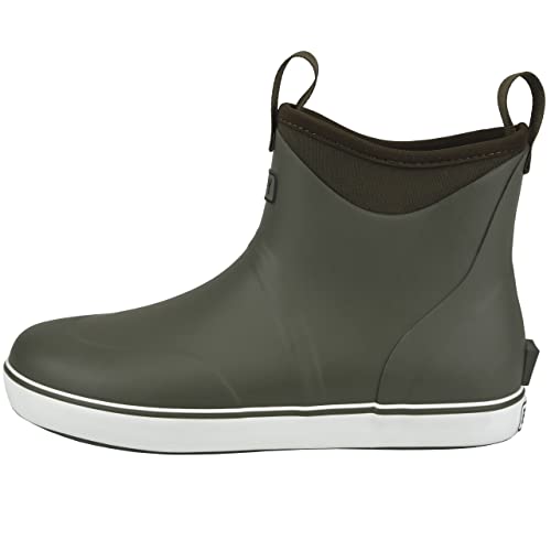 Image of Buoy Boots Women's Waterproof Ankle Rain Boots, Rubber Deck & Fishing Boots | Neoprene Lining, EVA Foam Insole, Slip-Resistant Non-Marking Outsole for Comfortable Traction on Boats, Farms & Wet Ground