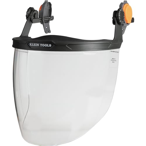 Klein Tools Face Shield for Safety Helmet and Cap-Style Hard Hats Impact Rated Anti-Fog Low-Profile Design for Grinding