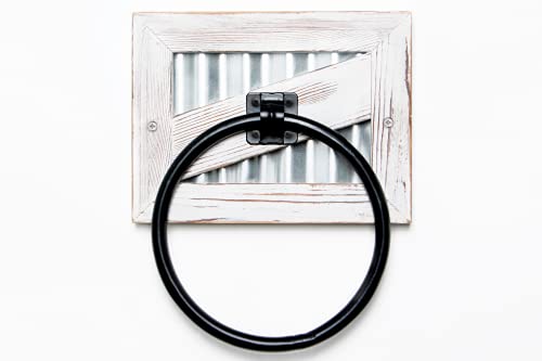 Pats Country Designs Rustic Towel Racks for Bathroom-Whitewashed Wood Barn