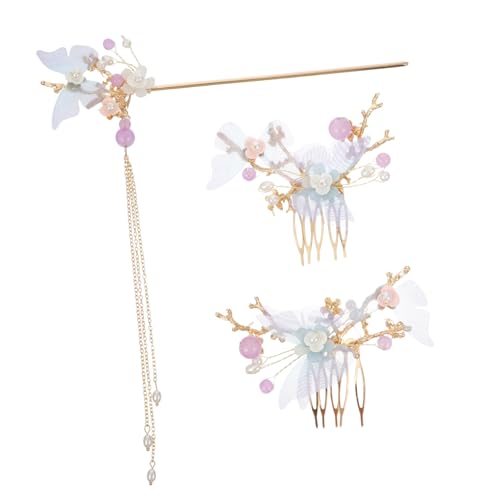 Accessoires traditionnels et épingles à cheveux vintage bleu pour chignon