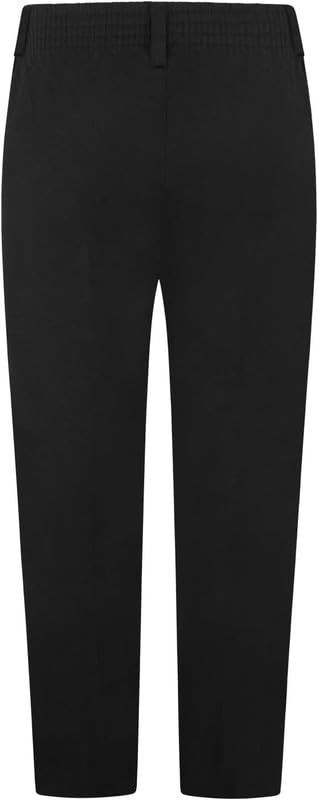 RASH ACCESSORIES Pantalones escolares resistentes para niños de talla grande con escudo de teflón, edades de 5 a 16 años, trabillas para cinturón, semielásticos, cremallera y clip, repelentes al agua.