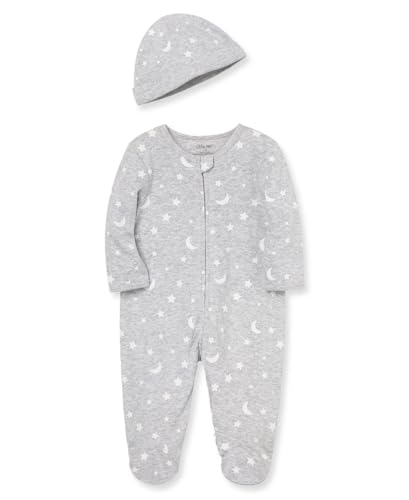 Image of Little Me Clothes for Baby Unisex Gender Neutral Sleeper and Cap Set, 100% Cotton Scratch-Free Tag, Preemie to 9 Months