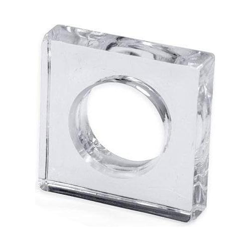 Kit com 08 Anéis Guardanapo Minimalista Mesa Posta Cor Cristal