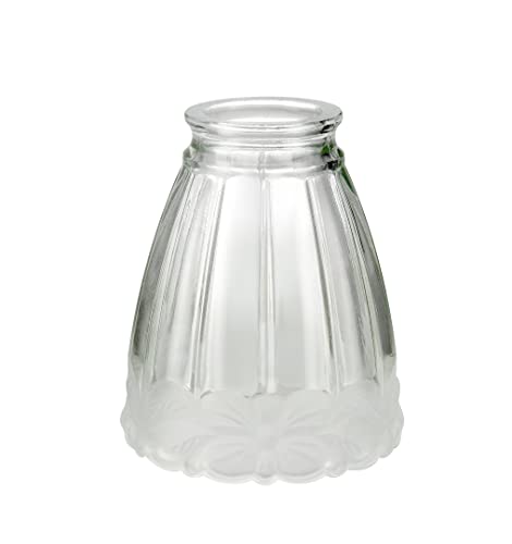 Image of Aspen Creative 23173-4 Transitional Clear & Sandblasted Ceiling Fan Replacement Glass Shade.2-1 /8 inchFitter, 5-1 /2 inchDiameter x 4-3 /4 inchHeight. 4 Pack