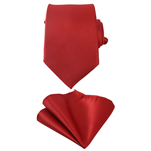Red Ties for Men, Mens Red Tie and Pocket Square Set, Mens Ties and Pocket Square Sets, Corbatas Para Hombres Elegantes, Men\'s Ties, Men\'s Neckties, Neckties for Men