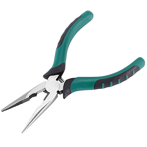 ZEONHEI 8 PCS 6.5 Inch Spring Needle Nose Pliers, Heavy Duty Steel Nose Side Cutting Pliers Nonslip Rubber Handle Wire Cutter for Crimping Looping Shearing