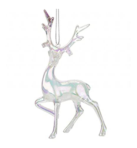 Homestreet Iridescent Shimmer Stag Hanging Christmas Decoration Magical Reindeer Fairy Tale Themed Xmas Tree Pendant