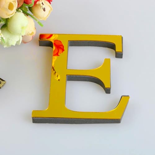 Letra Decorativa Oro Espejo 3D 30 cm Adhesiva Acrílico