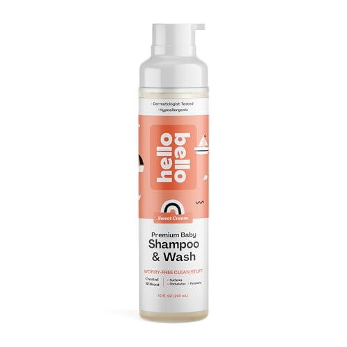 Hello Bello Extra Gentle Shampoo and Body Wash, Hypoallergenic and Pediatrician Tested Formula for Babies and Kids, Sweet Cream Scent, 10 FL Oz (1 Pack)