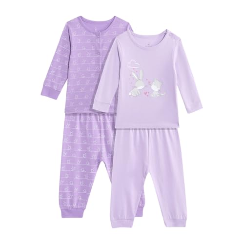 Image of Mothercare Girls Autumn Charm Printed Full Sleeve 4-Piece Top and Pyjama Set
