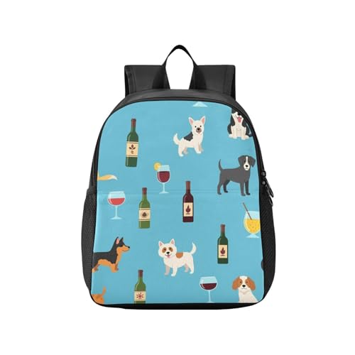 Cartoon Dogs Blue Kids Backpack for Girls Boys Kindergarten School Backpack for Toddler Kids School Bookbag Age 3-6