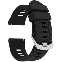 TIESOME Silicone Rubber Watch Bands, Silver Stainless Steel Buckle, Quick Release, 18mm 20mm 22mm Smartwatches Bands for Men and Women Waterproof Sport Watchbands