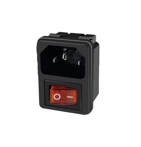 Prise de courant CA 15A anti-surchauffe avec bouton d'arrêt lumineux rouge 6A