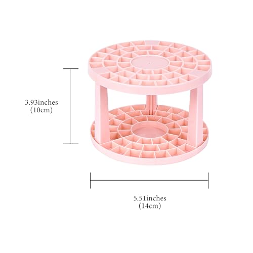 Image of Round 50 Hole Paint Brush Holder and Organizer, Makeup Cosmetic Brushes, Pencils, Pens, Markers, Art Tools, Desk Stand (Pink)