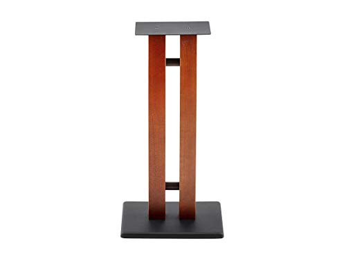 Monolith Speaker Stands - 24 inch, Cherry (Each), 50lbs Capacity, Adjustable Spikes, Sturdy Construction, Ideal for Home Theater Speakers